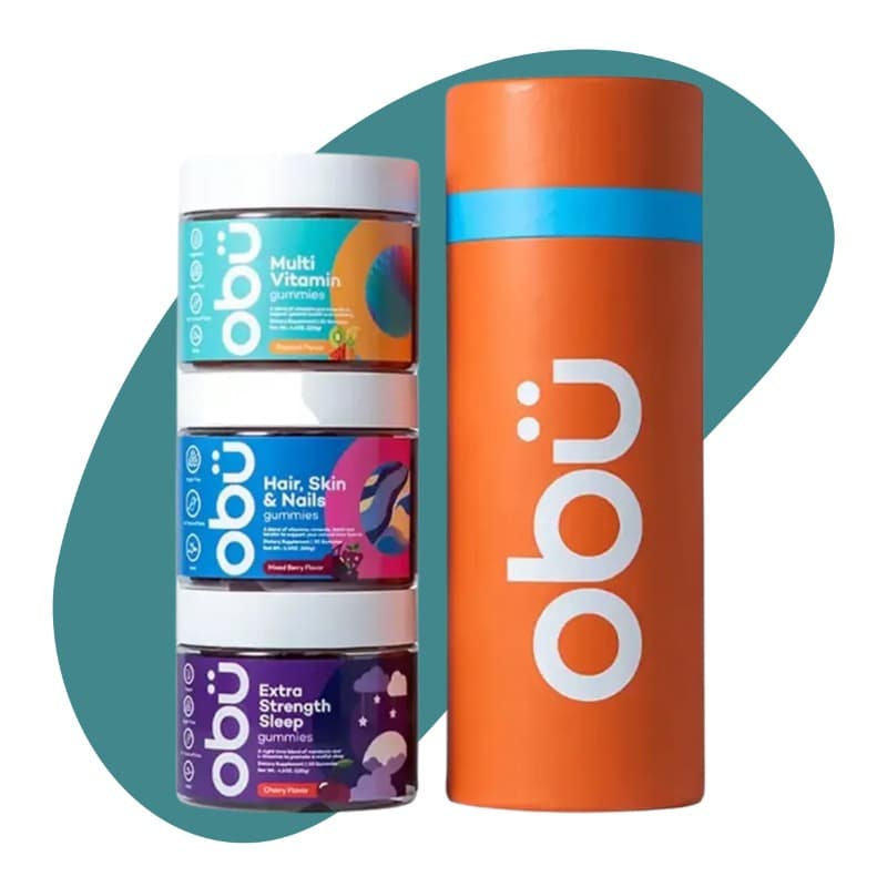 Obu Travel Pack 4 - Adult Multivitamin/ Hair Skin Nails / Sleep Cherry
